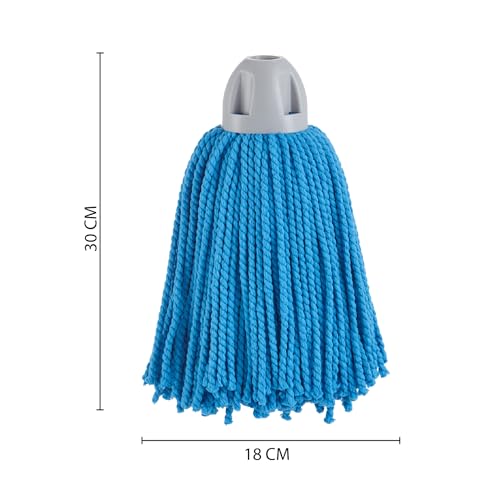 Miniatura 2 de Maya Fregona Max Pro Hilo. Limpieza Eficiente Y Duradera Para Superficies Lisas. 100 Microfibra. Extra Absorbente Y Escurrefacil. Rosca Universal. Pack De 2 Fregonas Azul