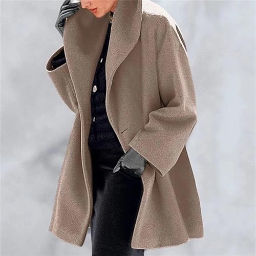 Manteau mi-long ample et chaud coupe confortable style décontracté - 6