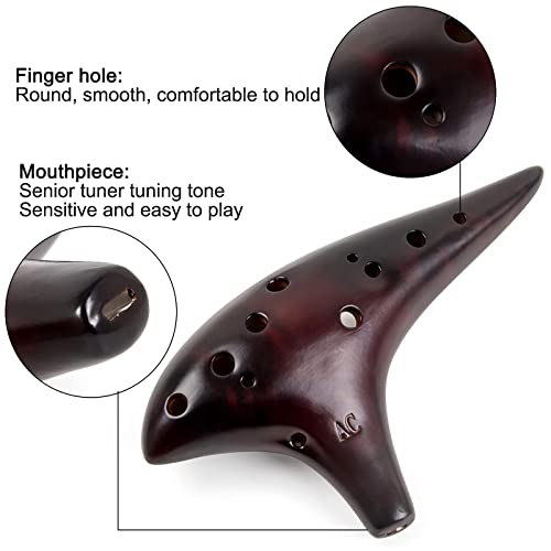 Aklot MI3000-AKM Ocarina 12 Holes Alto C Smokey Straw Fired Ceramic Ocarinas thumb #7