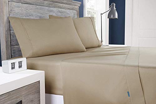Columbia Moisture Wicking Temperature Regulating Sheet Set, 3-Piece (Twin, Fossil)