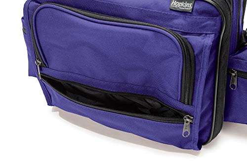 Hopkins Medical Products Mark V Shoulder Bag, Hipaa Compliant Lockable Zippers, Adjustable Straps, Reinforced Bottom, Fold-Down Compartment, 13 Inch X 11.25 Inch X 7.5 Inch, Purple #TOP7