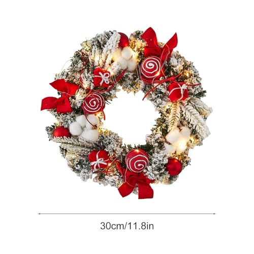 Corona navideña con pilas para decorar la puerta delantera este invierno 3