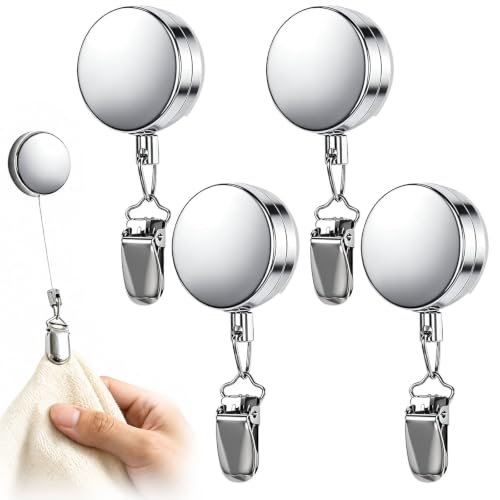 ZXBBTZ 4 PCS Pinzas Toallas Retráctiles, Clips para Paños de Cocina o Baño