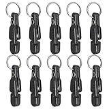 FUNORNAM 10pcs Heavy Tension Snap Release Clips for Kites Planer Board Downrigger Trolling Fishing (Black)