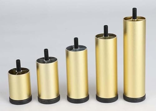 KryZaro黒のアルミ製家具脚 | 調節可能な丸型テーブル脚、ソファ脚、ベッド脚 | DIY家具の修理・改造用脚交換金具