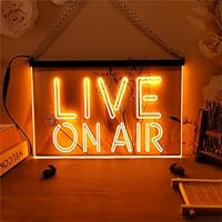 Amazon.co.jp: Live On Air LED ネオンサイン、ビデオ録画スタジオの壁