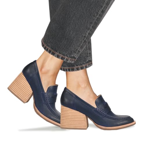 Image of MOOMMO Women Chunky Platform Loafers Pumps Round Closed Toe Slip On Penny Loafers Suede Block High Heels Oxford Shoes Formal Classic Thick Heel Dress Loafer Office Ladies Vintage Comfort 4-11 M US