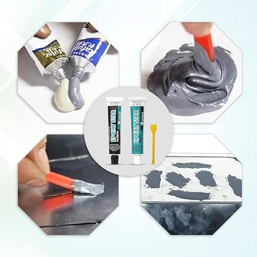 Image of GLUN Epoxy Quick Dry Metal Repair Paste, High Strength Industry Metal Repair Adhesive Casting Glue, Dry in 4-5-Minute, High-Temperature Super Strong Tubes