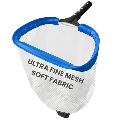 Poolvio 14' Pool Skimmer Net – Heavy Duty Leaf Net with Aluminum Frame with Diamond-Pattern Ultra-Fine Soft Mesh Bag – Pool Cleaning Tool for Leaves, Sand, Pollen & Small Debris (No Pole)