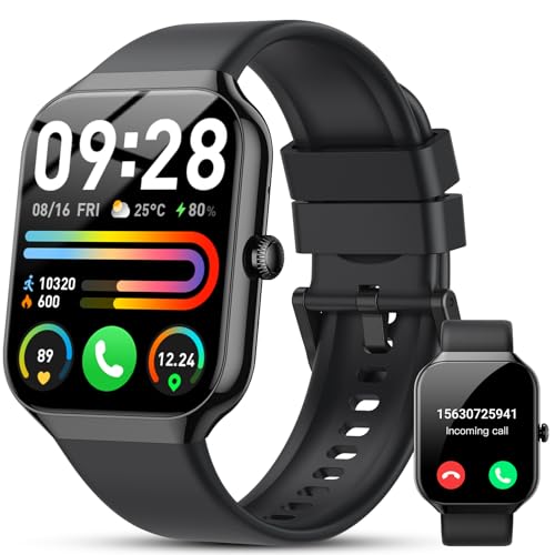 Motast Smart Watch for Men Women,1.96' Smartwatch Answer/Make Calls Fitness Watch,110+ Sports Fitness Tracker with Heart Rate Sleep Monitor, Step Counter, IP68 Waterproof Smart Watches for Android iOS