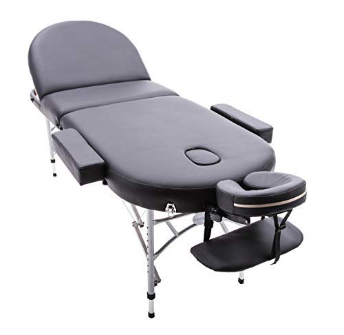 MASSAGE IMPERIAL® Table De Massage Portable De Luxe Consort - Table De Massage en Aluminium À 3 Sections - Mousse 7cm - Couleur : Noir - 14 Kg Cover