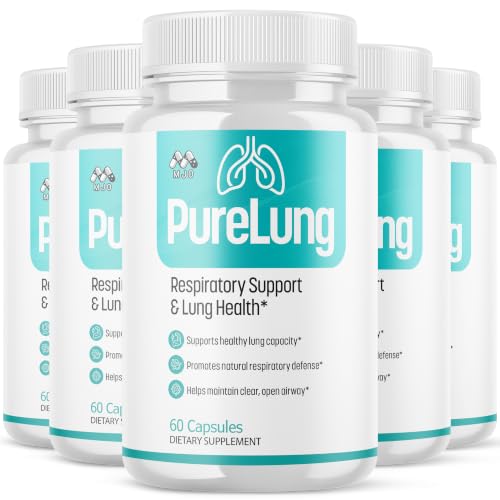 (5 Pack) PureLung Capsules Official PureLung Pills with All Natural Ingredients Max Strength Supplement with Premium Vitamins Supporting Optimal Wellness and Advanced Health Naturally (300 Capsules)