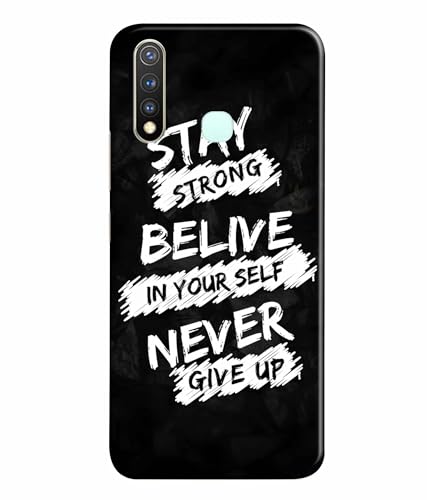 Image of Stay Strong Motivation Quotes Printed Hard Back Case Cover & Compatible for Vivo Y19 / Vivo U20 / Vivo U3 (Multicolor) - D1810