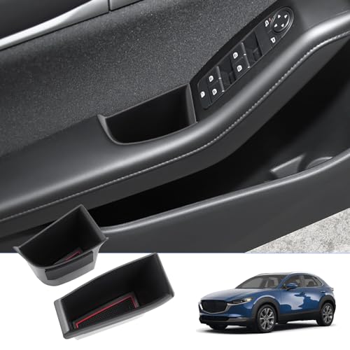 [2 Stück] BIXUAN Aufbewahrungsbox Kompatibel mit Mazda 3 CX-30 CX30 2019-2024 2025 Autotür Innenrahmen Box Abdeckungen Storage Box Innenraum CX30 2025 Zubehör (Haustür)