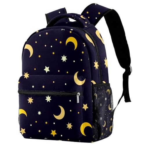 Sac à dos d'école lune jaune pour le quotidien des adolescents