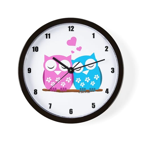 CafePress Owls 10" Wall Clock for Livingroom, Kitchen, or Office
