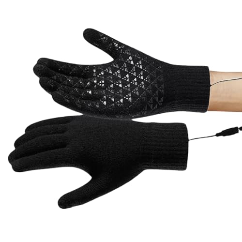 ETUCYNG Guantes calefactables para motocicleta, calentadores de manos táctiles, resistentes al viento, guantes de invierno de punto, para invierno, esquí, conducción, al aire libre, camping, deportes
