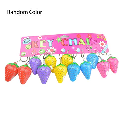 Preisvergleich Produktbild 1 STÜCK Super Helle Erdbeerförmige LED-Licht Schlüsselanhänger Kunststoff Leuchtende Erdbeer Anhänger Ornament (Zufällige Farbe) - Zufällig