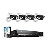 REOLINK 4K PoE Security Camera System, IP Outdoor Cameras 4X Duo 2 PoE with 1x RLN8-410 (Built-in 2TB HDD) Video Recorder