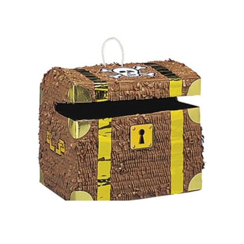 Dart - PIÑATA À CASSER COFFRE TRÉSOR 29X25X22CM MARRON