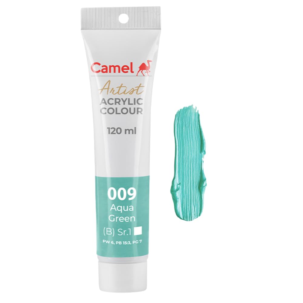 Camlin Kokuyo Artist Acrylic Colour Tubes 120ml Aqua Green 009