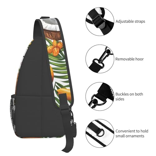 Mochila bandolera liviana con patrón de coco hawaiano miniatura 5