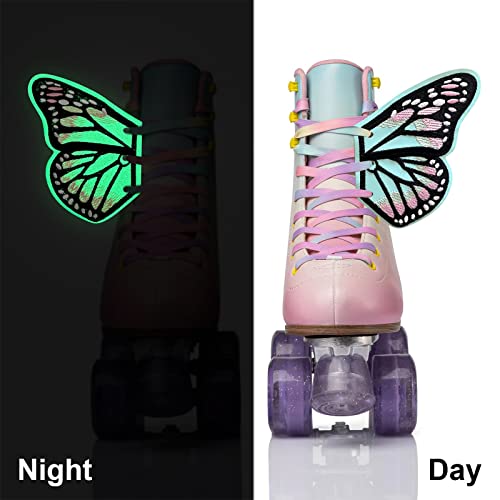 Gr Glamray Glow In The Dark Butterfly Wings For Roller Skate Shoes Boots, Roller Skate Accessories For Women Girls, Charm For Shoes #TOP1