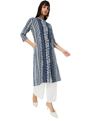 Image of Max Women's Cotton Blend Printed Regular Kurta