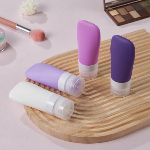 Image of INSFIT Travel Bottles for Toiletries, TSA Approved 3oz Travel Size Containers, BPA Free Leak Proof Squeezable Silicone Tubes for Shampoo Conditioner Lotion Body Wash with Labels
