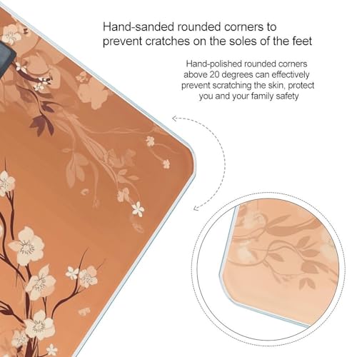 Báscula digital para baño con diseño floral y pantalla LCD miniatura 4
