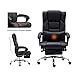KADIRYA Reclining Leather Office Chair-High Back Executive Chair with Adjustable Angle Recline Locking System and Footrest Thick Padding for Comfort and Ergonomic Design 400LBS