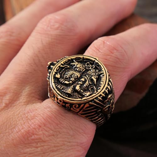 Anello Gotico Vintage In Acciaio Inossidabile Con Sigillo Croce - Foto 12