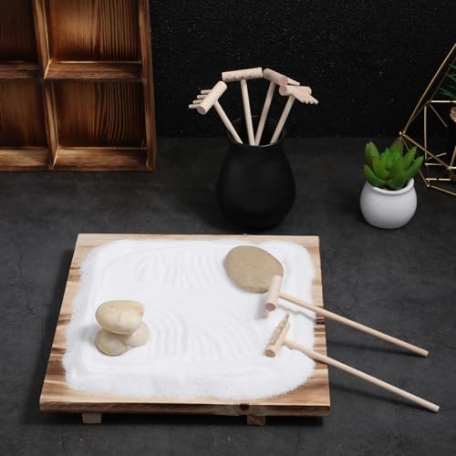 Set Mini Rastrillos Zen Garden 12 Piezas Bambú miniatura 6