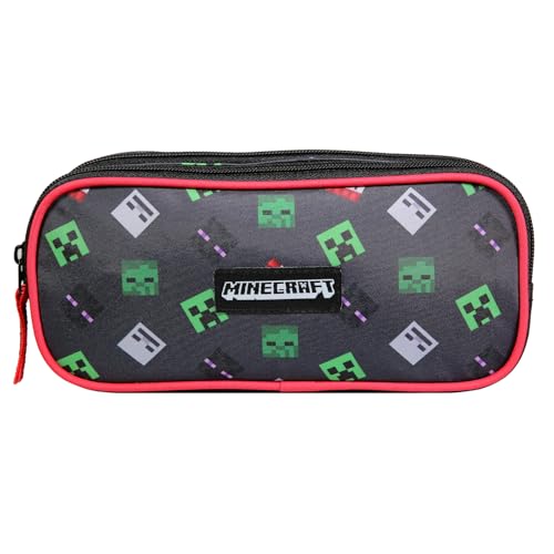 Bagtrotter Trousse Scolaire 2 Compartiments Minecraft Noir