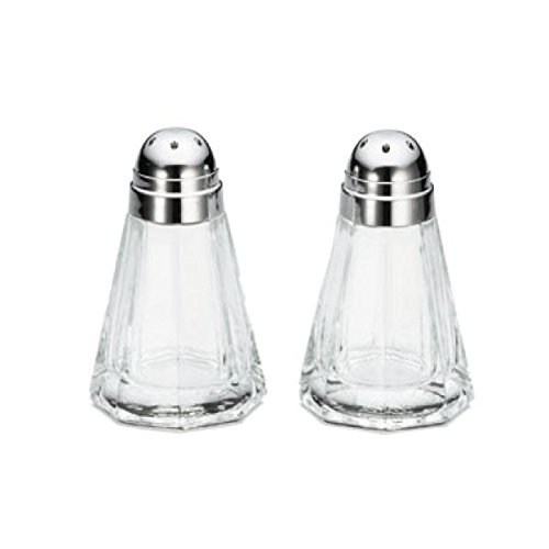 Tablecraft Products Salt/pepper Shakers, 1-1/2 Oz. Glass, Chrome Plate