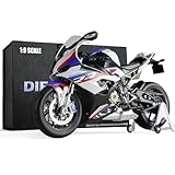 Risopen 1:9 Motorcycle Model for BMW S1000RR Metal Die-cast Motorcycle Model No Assembly Required Mini Finished Moto Gift for Adult（White）