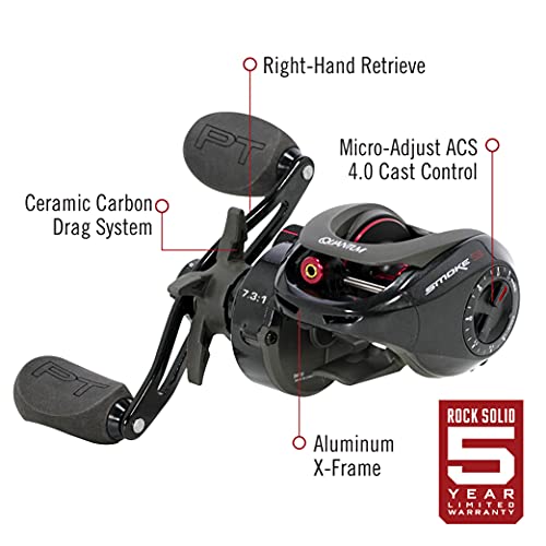 Quantum Smoke Baitcast Reel, Size 100, Black