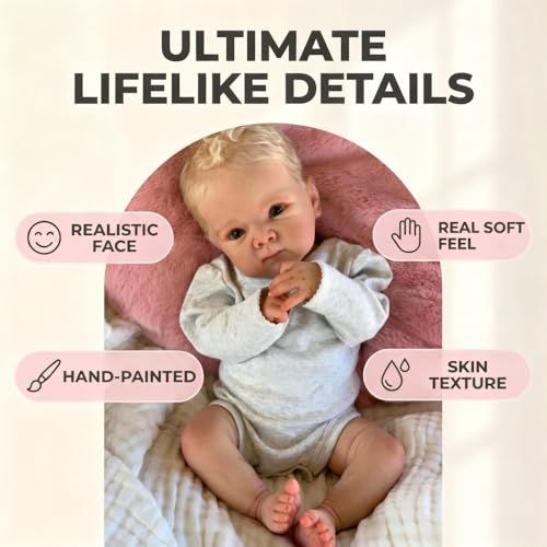 Muñeco Reborn Bebé Realista Vinilo Cuerpo Completo 18 Pulgadas miniatura 6