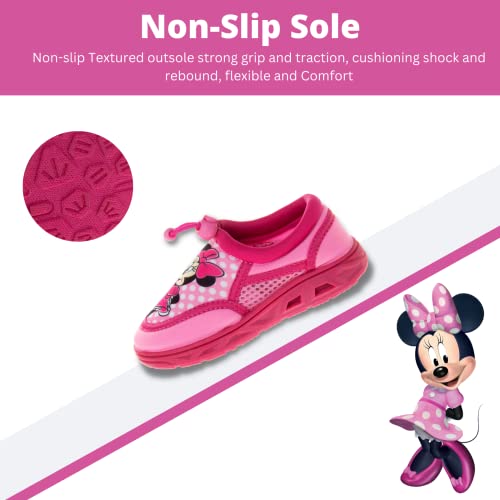 Disney Minnie Mouse Water Shoes - Pool Aqua Socks for Kids- Sandals Princess Bungee Waterproof Beach Slides Sport Character Summer Slip-on Quick Dry (Toddler/Little Kid)4