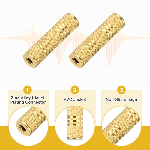 Adaptador Conector Estéreo MECCANIXITY TRS 3.5mm Hembra a Hembra miniatura 3