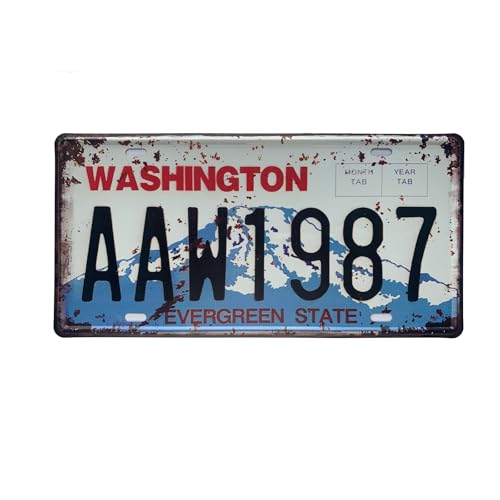Washington License Plate Washington car Plates Novelty Car Decor License Plates 12"x6" Front of Car Decorative Retro Rusty -47