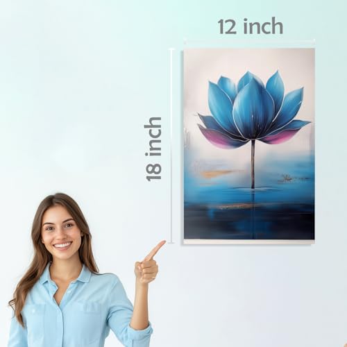 Image of SiddArtify Elegant Lotus Flower Art Print Set - 300GSM Board - 12x18 Inch - Pack of 6 Wall Room Decoration art Poster Prints