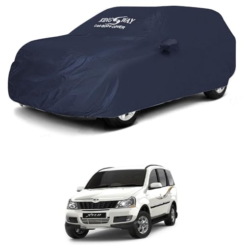 Image of KINGSWAY Accessories Waterproof Car Cover Only Compatible with Mahindra Xylo Year 2009 to 2017, Mirror Pockets, Bird Poop, All Weather, Scratch and UV Protection Car Body Cover, Grey