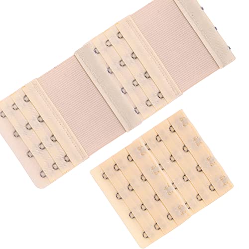 Lusofie 6 Stück BH Verlängerung BH Erweiterung Weich Bequem Elastisch BH Trägerverlängerung 4 Haken 3 Reihen BH Verlängerer für Damen Bra Extender (Hautfarbe, Weiß, Schwarz)