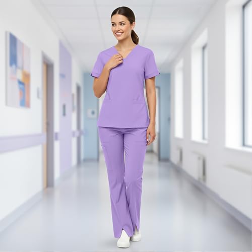 Gargey Scrub for Women Set - Multi Pocket V-Neck Top & Pants Medical Scrubs Set for Nurses & Doctors, 9 colors by Gargey - Used condition - Image 2