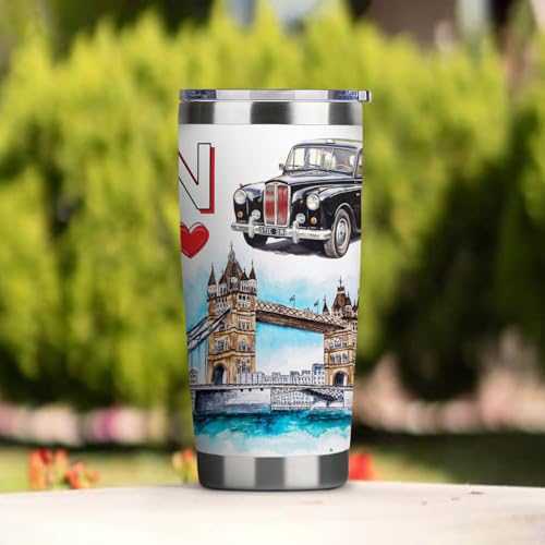 Image of City Travel Mug for City Lover,20oz Double Wall Tumbler Vacuum Insulated Stainless Steel Coffee Cups (London)
