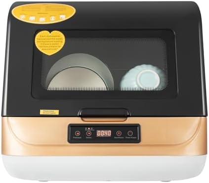 Countertop Dishwasher, Portable Dishwasher with 7.8L Built-In Water Tank Washing-Up Machine with 3 Programs 360 Spray Arm, Air-Dry Function and Fruit Cleaning for Apartments Dorms RV
