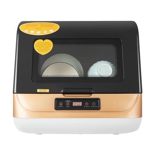 LYNICESHOP Compact Countertop Dishwasher, 110V Portable Countertop Dishwasher Mini Dish Washer 4 Washing Programs Dishwasher Machine for RV & Apartment & Dormitory