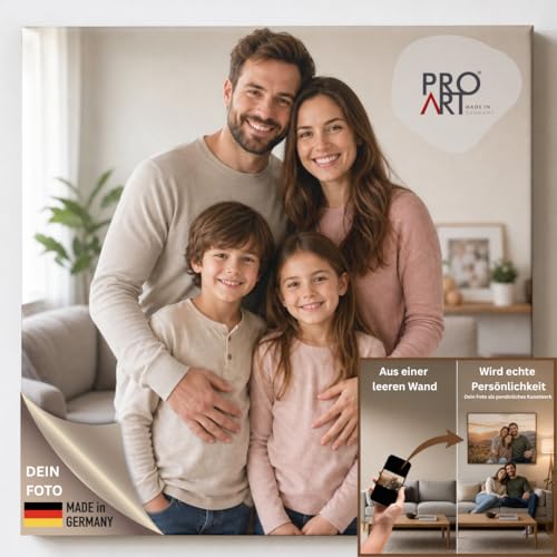 Pro-Art Personalisierte Fotoleinwand verschiedene Größen auch quadratisch Leinwand Bild als Geschenk Individuelles Leinwandbild mit eigenem Foto personalisiertes Foto Geschenk für Familie Kunstdruck