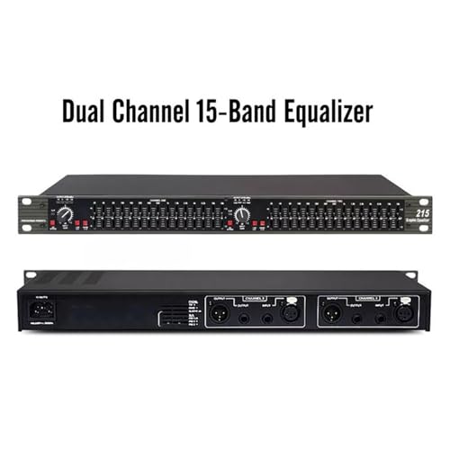 15-Band Stereo Graphic Equalizer, Dual Channel Professional DJ Equalizer, with FBQ Feedback Detection, Low/mid/treble Independent Adjustment, for Home Audio 15-Band Stereo Graphic Equalizer, Dual Channel Professional DJ Equalizer, with FBQ Feedback Detection, Low/mid/treble Independent Adjustment, for Home Audio